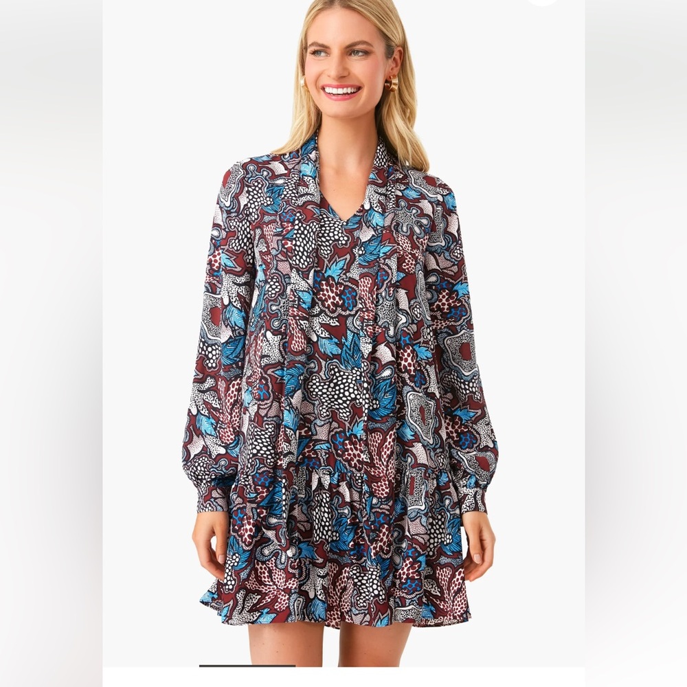 Diane Von Furstenberg Floral Patch Wine Pink Akila women’s dress size M
